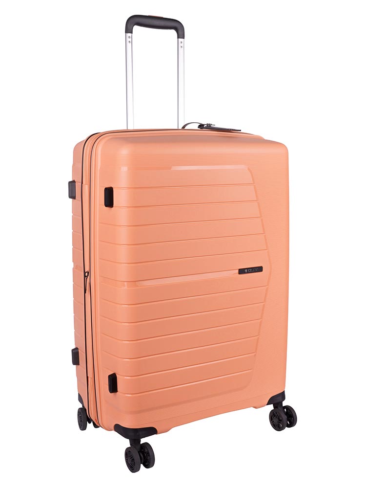 Cellini Starlite Medium 4 Wheel Trolley Case | Peach Fuzz - KaryKase