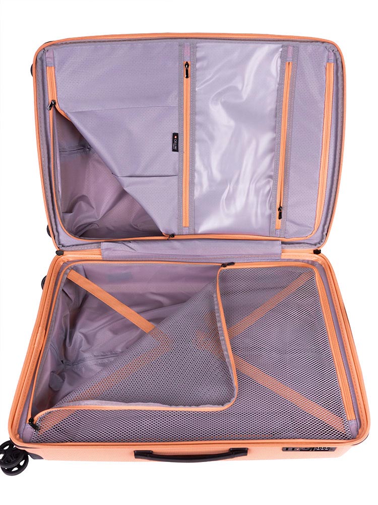 Cellini Starlite Medium 4 Wheel Trolley Case | Peach Fuzz - KaryKase