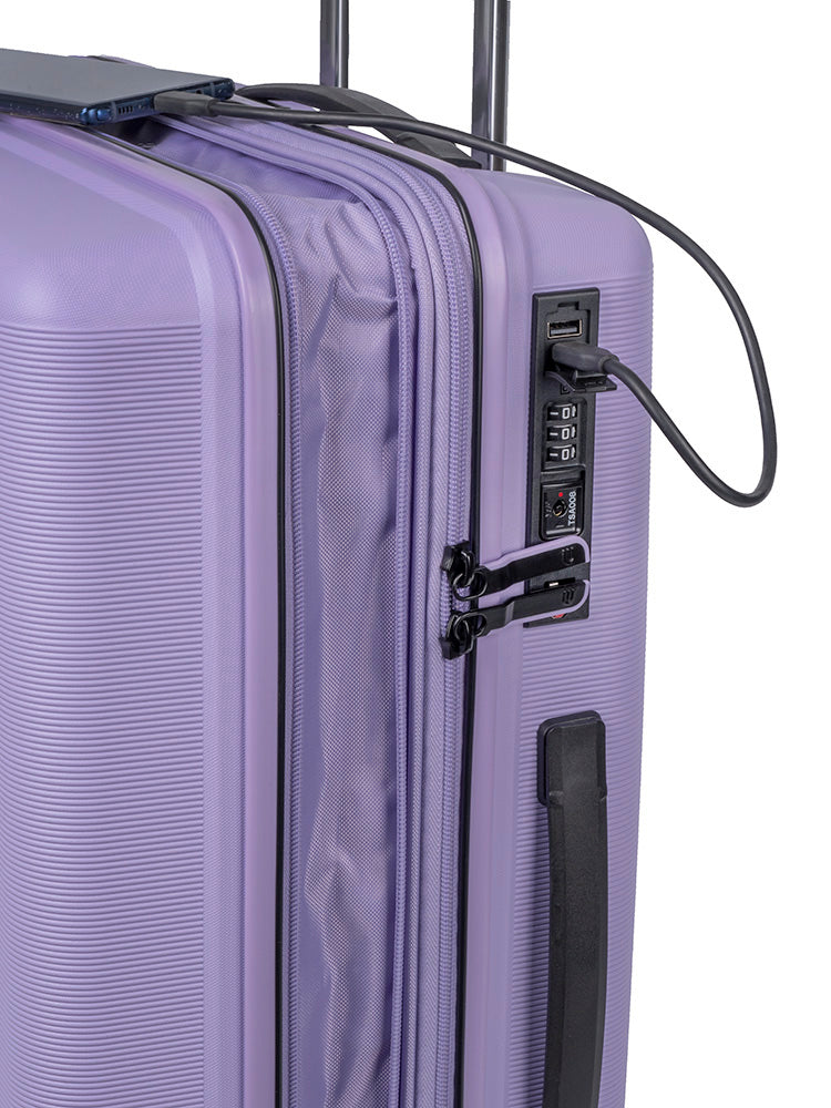 Cellini Starlite Carry-On 4 Wheel Trolley Case | Lilac - KaryKase