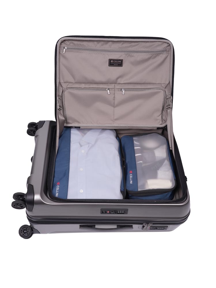 Cellini Tri Pak Medium 4 Wheel Trolley Case Includes 1 Lrg & 1 Med Packing Cube| Green - KaryKase