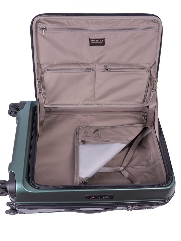 Cellini Tri Pak Medium 4 Wheel Trolley Case Includes 1 Lrg & 1 Med Packing Cube| Green - KaryKase