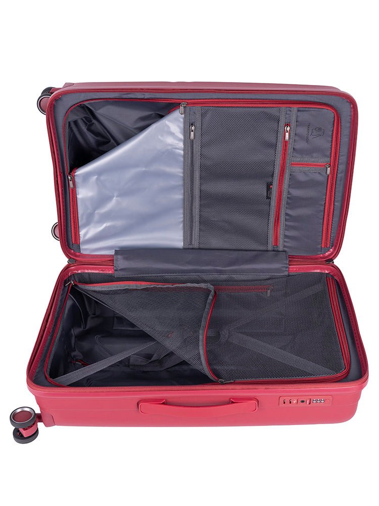 Cellini Xpedition Medium 4 Wheel Trolley Trunk | Red - KaryKase