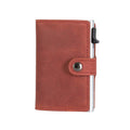 EaziCard Genuine Leather Saddle RFID Wallet | Red/Silver - KaryKase