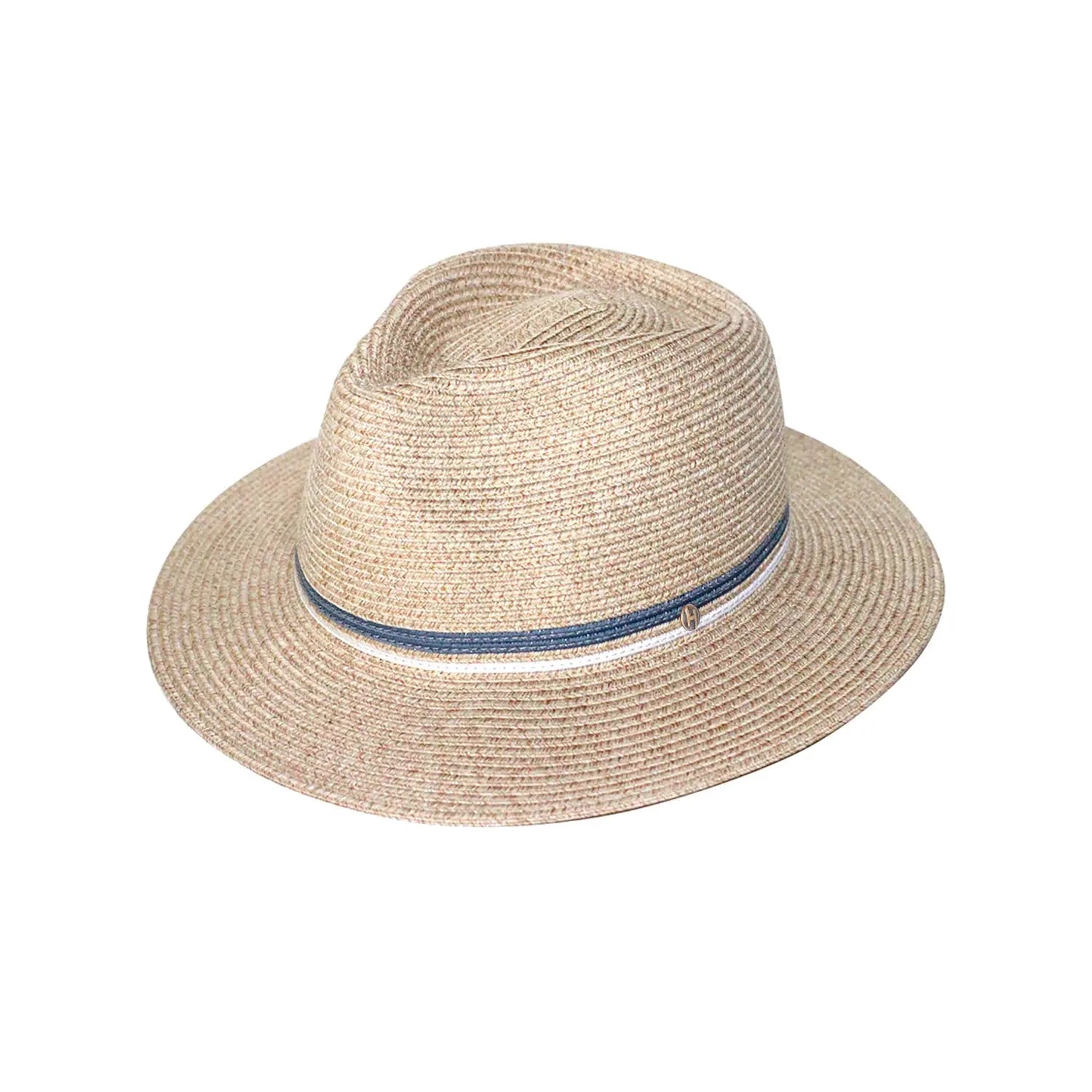 Emthunzini Hats Erika Fedora Sun Hat - Mixed Camel/Blue