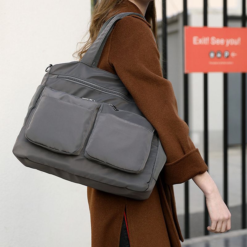 Escape Nylon Two Pocket Tote Bag | Grey - KaryKase