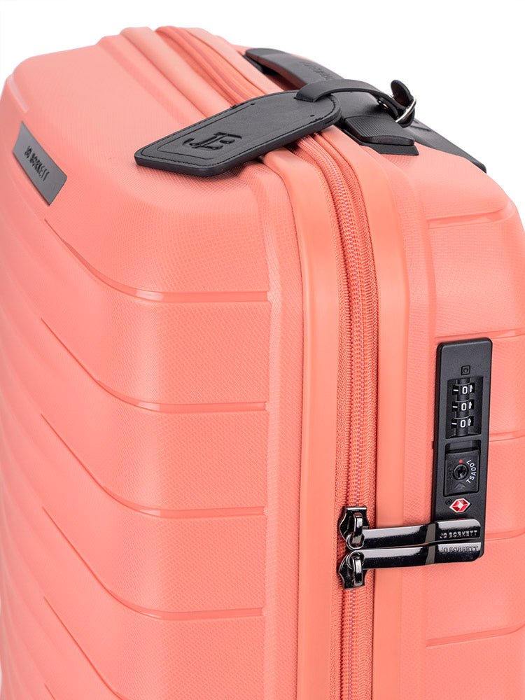 Jo Borkett Onyx 4 Wheel Carry On 54cm Spinner | Coral - KaryKase