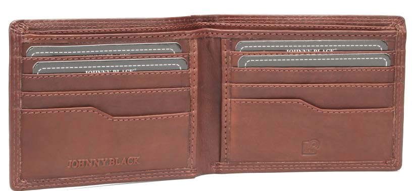 Johnny Black Bavaria 8CC Bi - Fold Leather Wallet - RFID | Brown - KaryKase