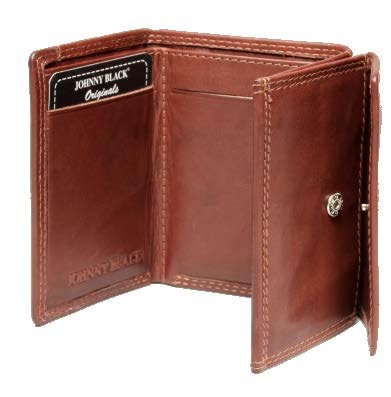 Johnny Black Bavaria Mini Tri - fold Leather Wallet - RFID | Brown - KaryKase