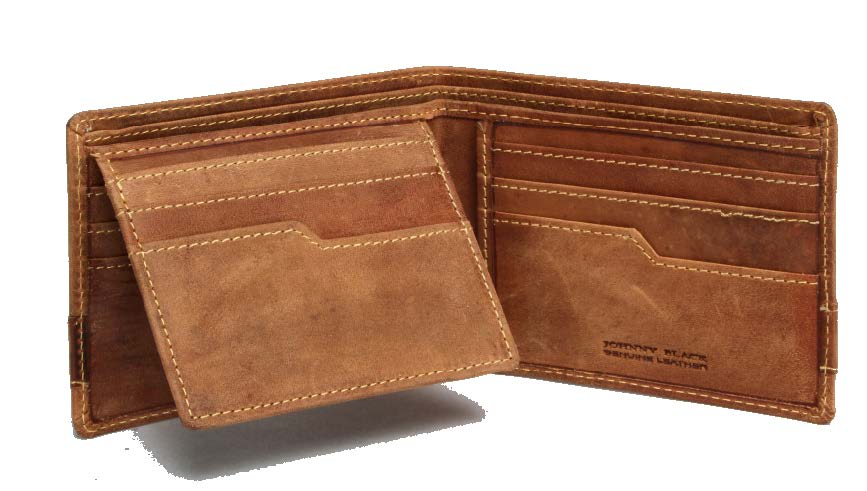Johnny Black Rugged Leather 9CC Wallet | Brown - KaryKase