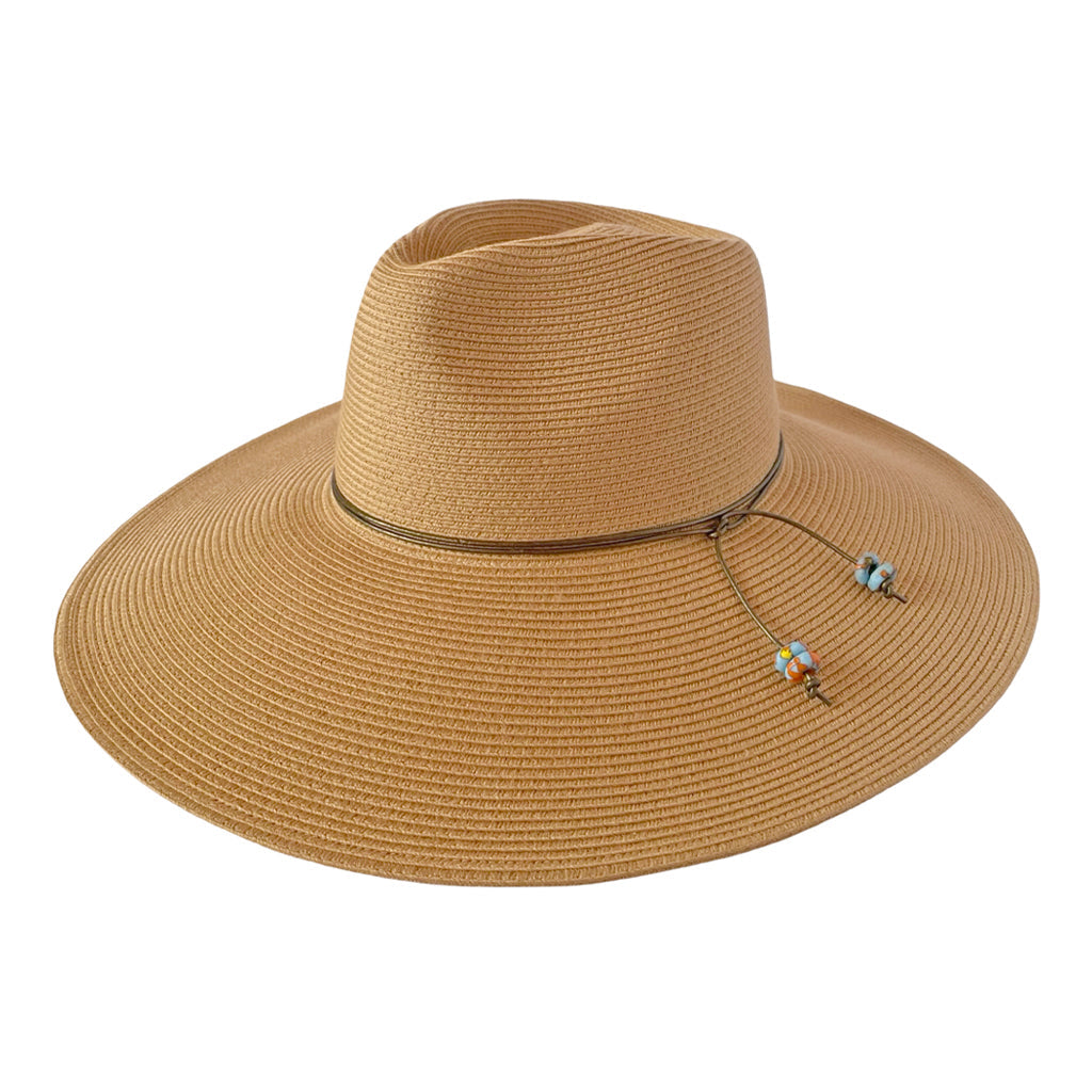 Emthunzini Hats Krobo Fedora Sun Hat - Camel/Turquoise