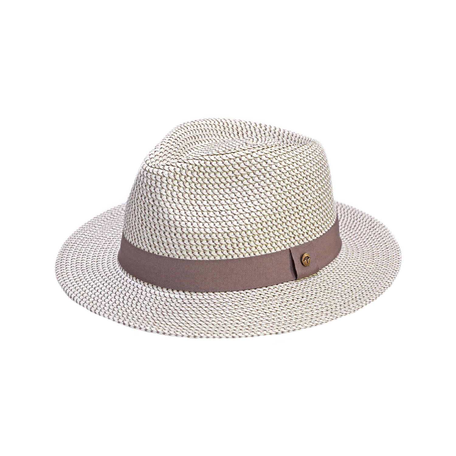 Emthunzini Hats Lionel Fedora Sun Hat - Mocha/White
