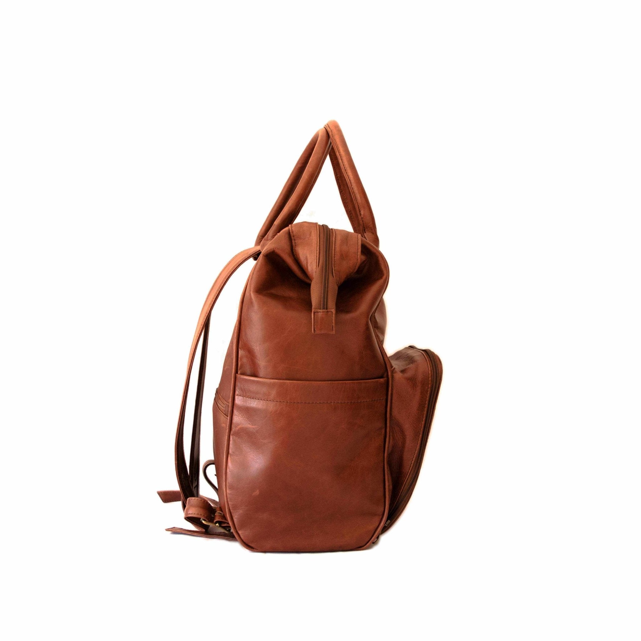 Mally Bambino Leather Baby Backpack | Brown - KaryKase