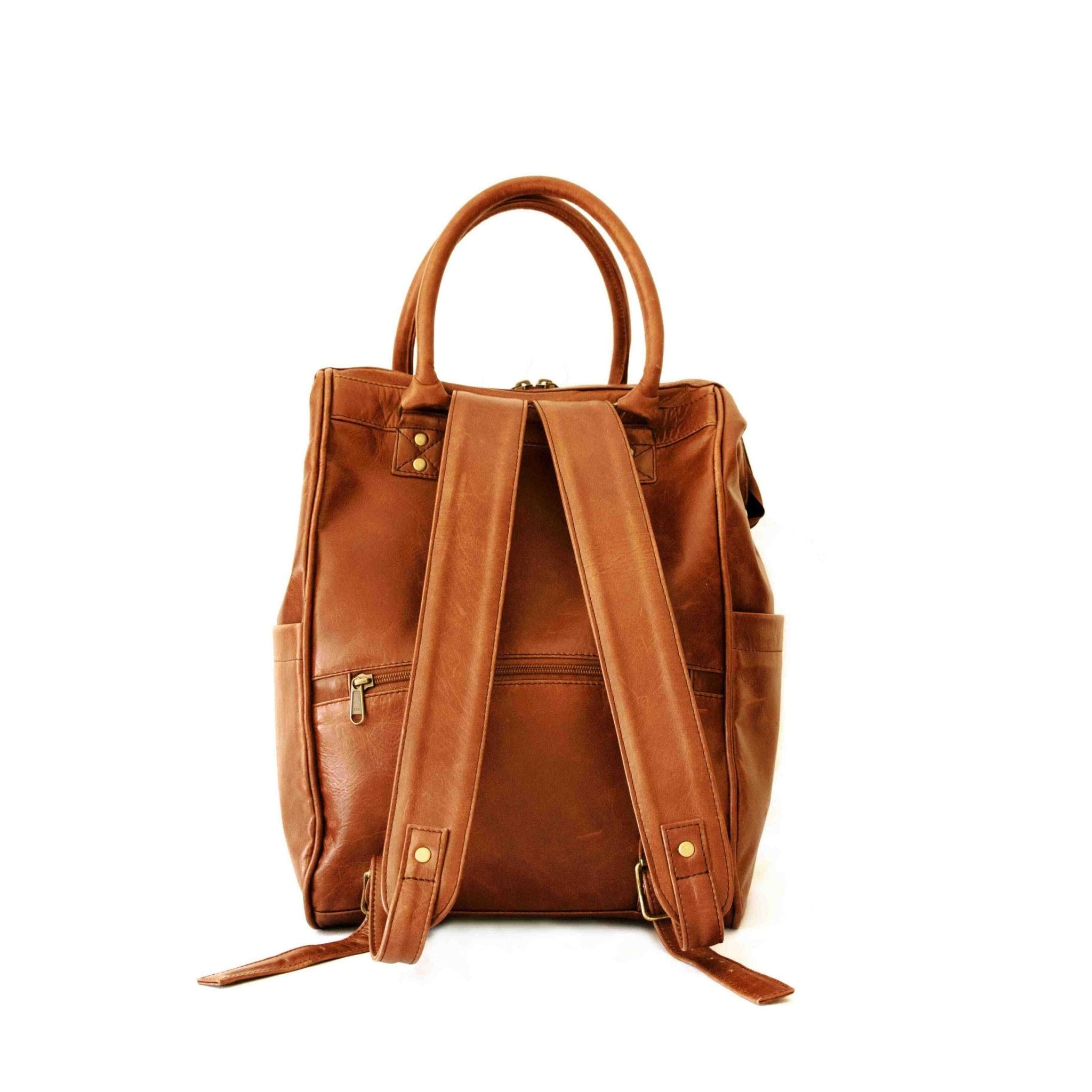 Mally Bambino Leather Baby Backpack | Toffee - KaryKase