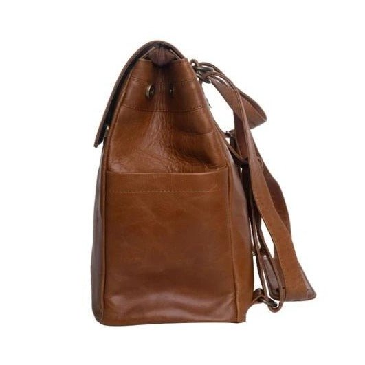 Mally Bebe Leather Baby Backpack | Toffee - KaryKase