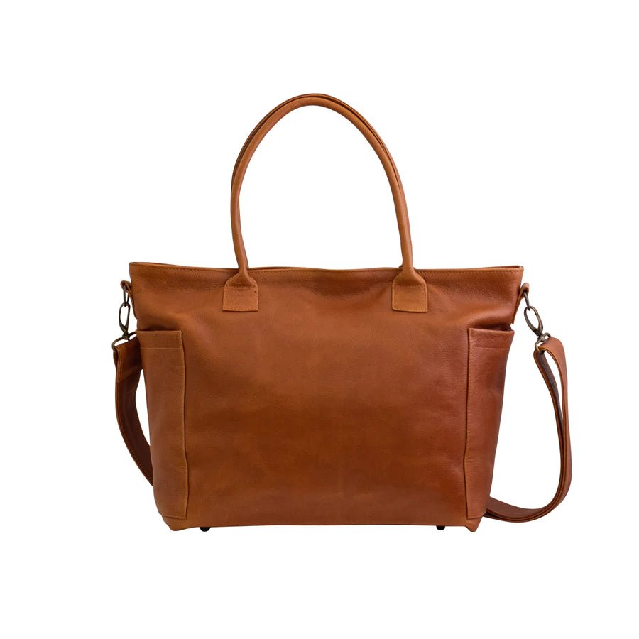 Mally Beula Leather Baby Bag | Toffee - KaryKase