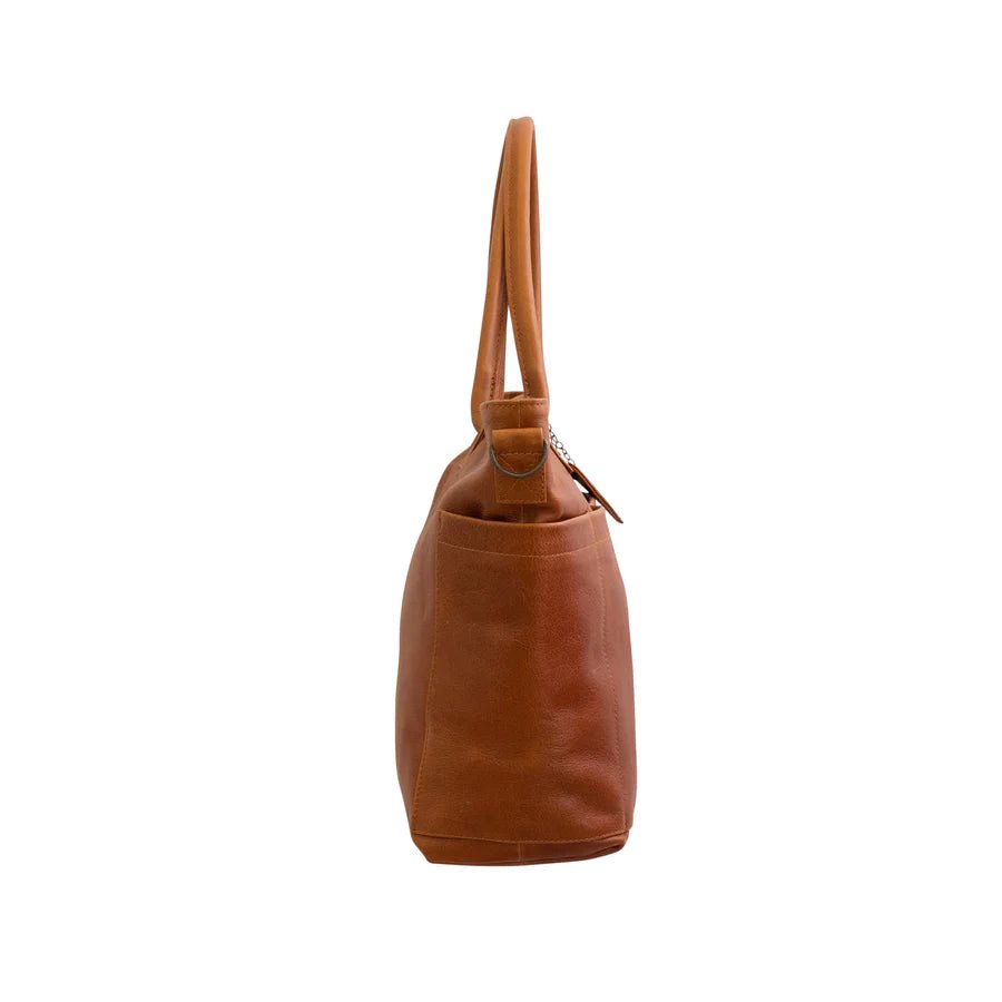 Mally Beula Leather Baby Bag | Toffee - KaryKase