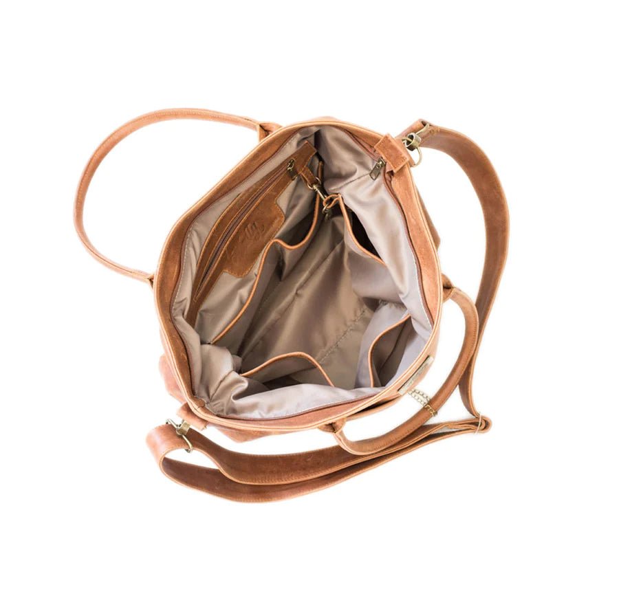 Mally Beula Leather Baby Bag | Toffee - KaryKase