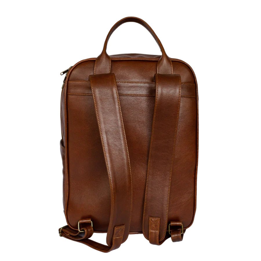 Mally Hunter Leather Laptop Backpack | Brown - KaryKase