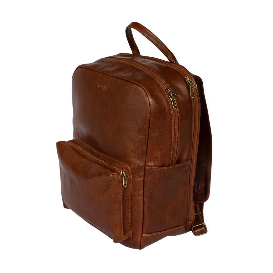 Mally Hunter Leather Laptop Backpack | Brown - KaryKase