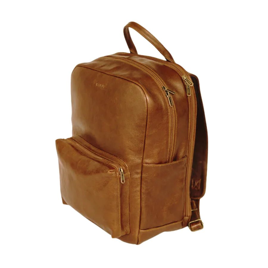 Mally Hunter Leather Laptop Backpack | Toffee - KaryKase