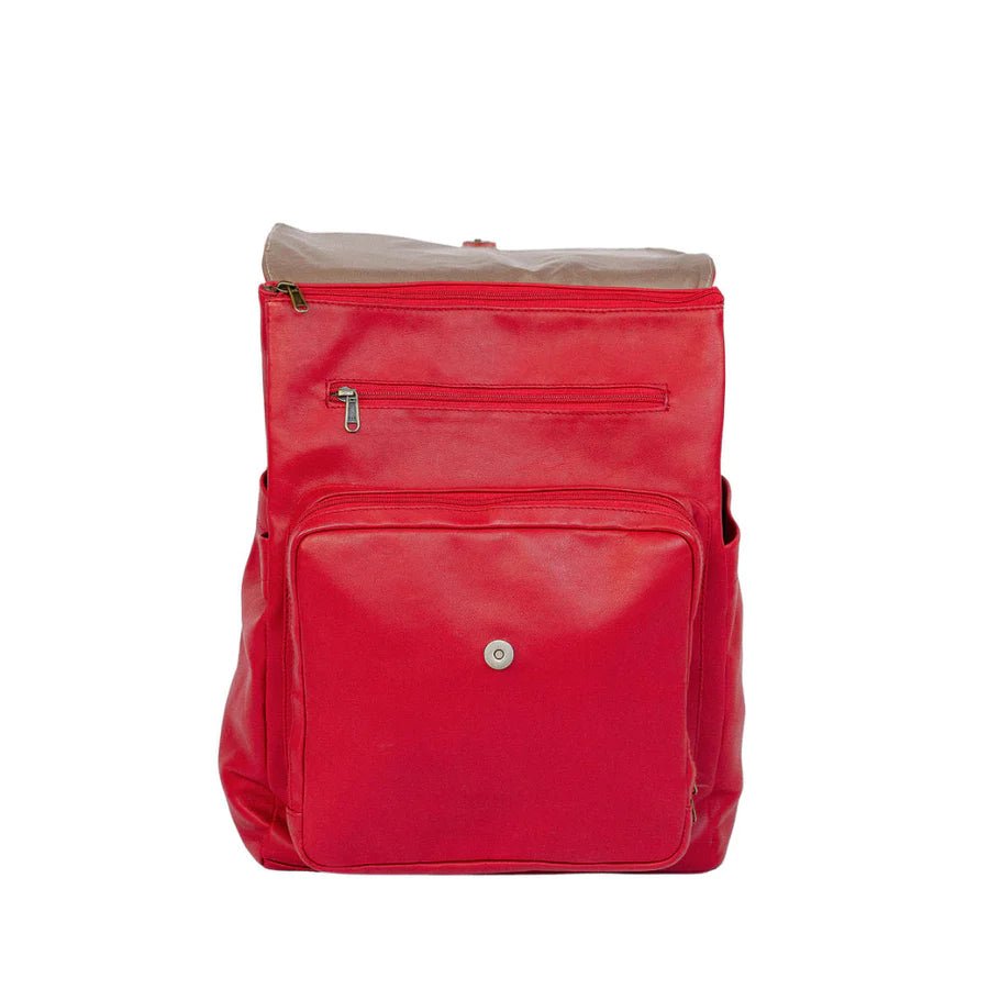 Mally Luxury Baby Backpack With Mat & Stroller Straps | Red - KaryKase