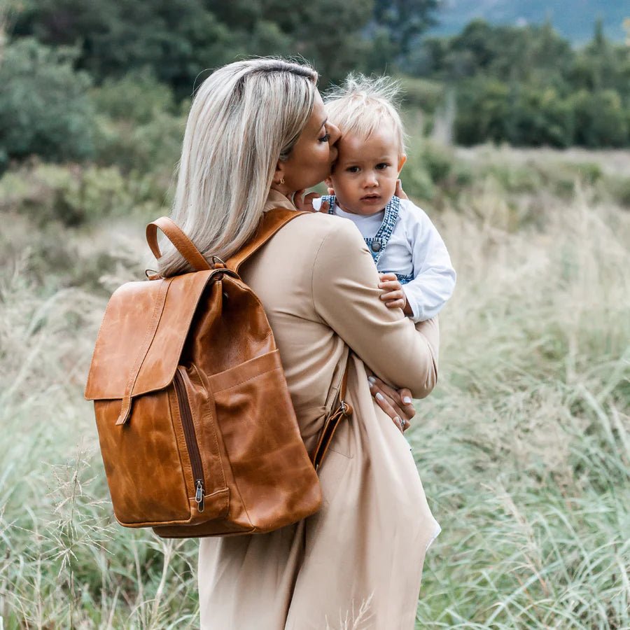 Mally Luxury Baby Backpack With Mat & Stroller Straps | Toffee - KaryKase