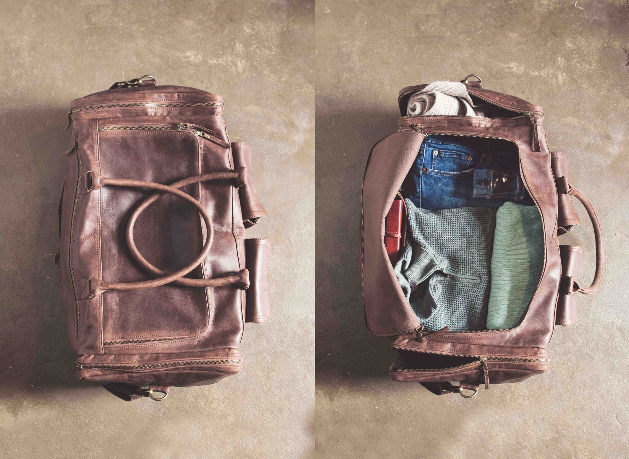 Mally Philip Leather Travel Duffel Bag | Brown - KaryKase