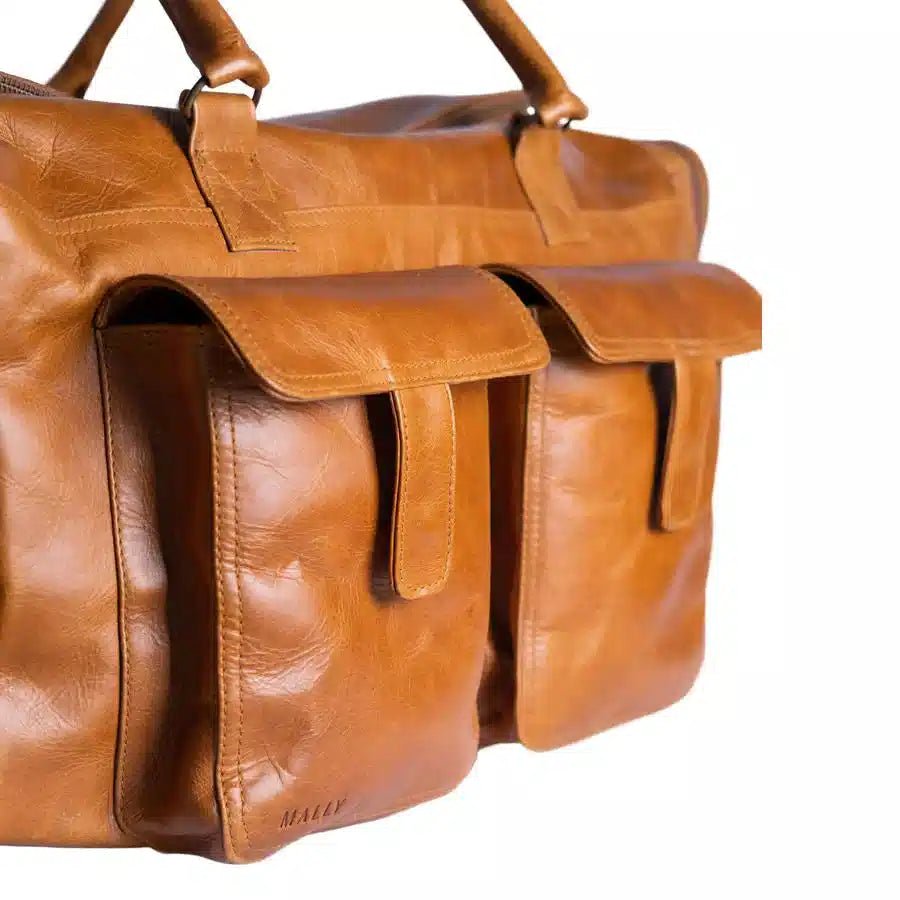 Mally Philip Leather Travel Duffel Bag | Toffee - KaryKase