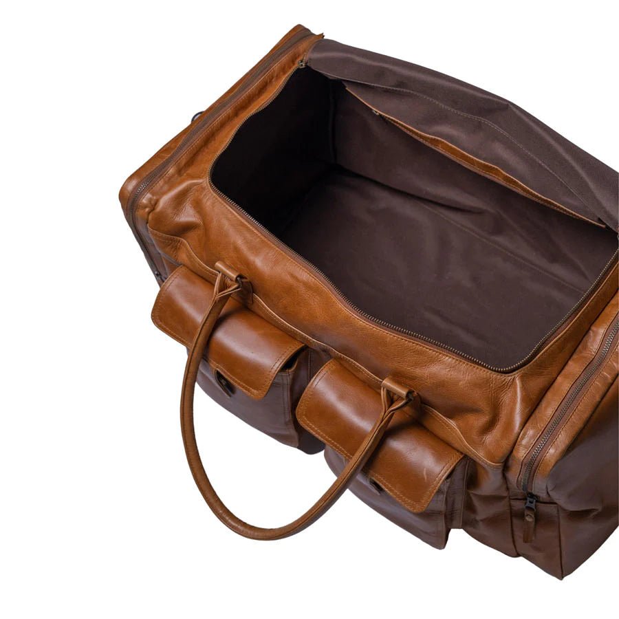 Mally Philip Leather Travel Duffel Bag | Toffee - KaryKase