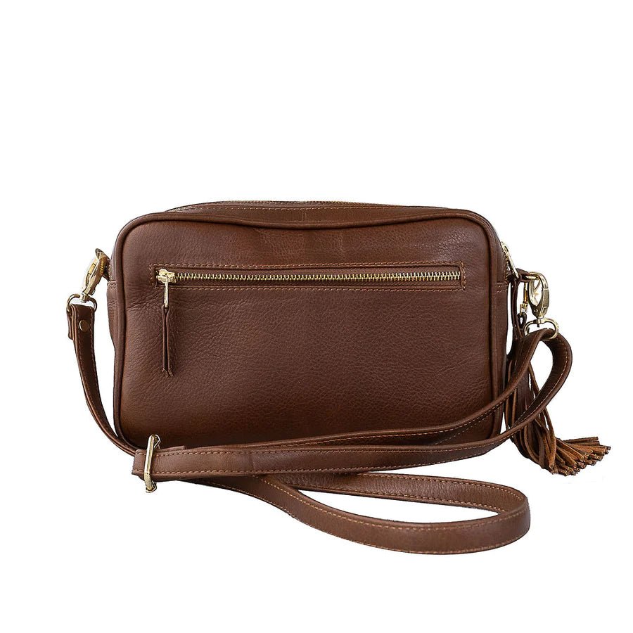 Mally Suzie Leather Sling Bag | Saddle - KaryKase