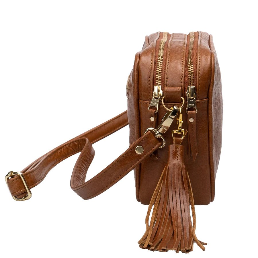 Mally Suzie Leather Sling Bag | Toffee - KaryKase