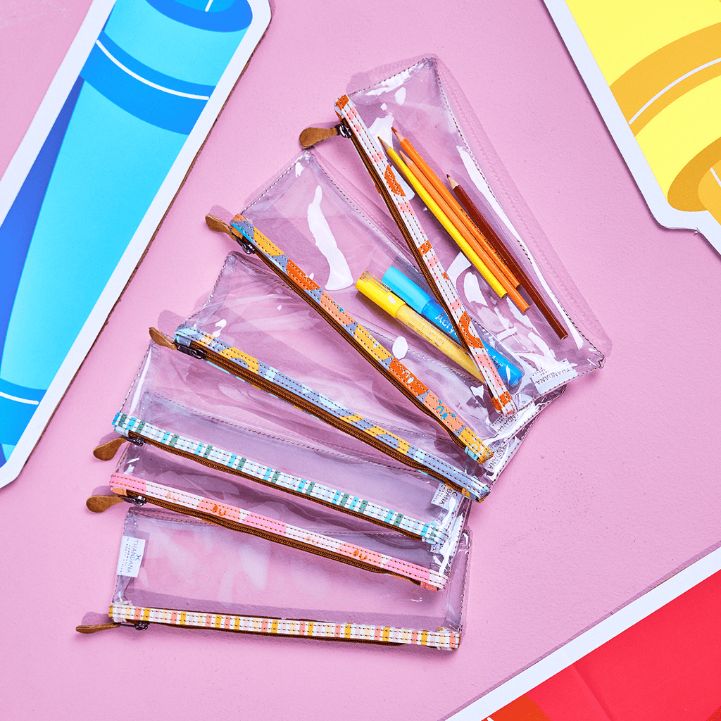 Thandana Laminated Fabric Clear Pencil Case