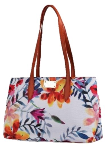 Pierre Cardin Aasha Floral Tote Handbag | Orange Tan - KaryKase