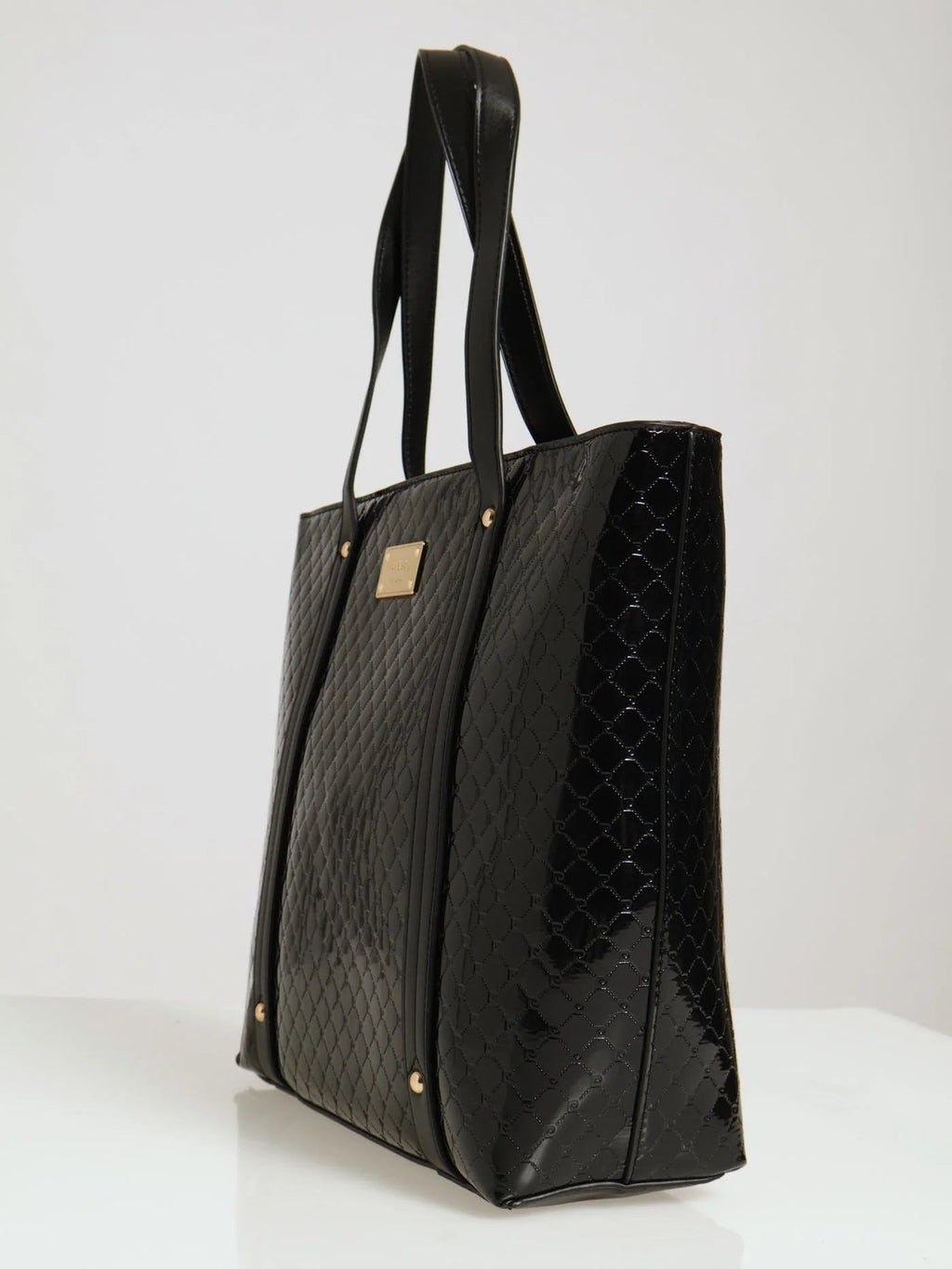 Pierre Cardin Alexa Embossed Patent Tote | Black - KaryKase