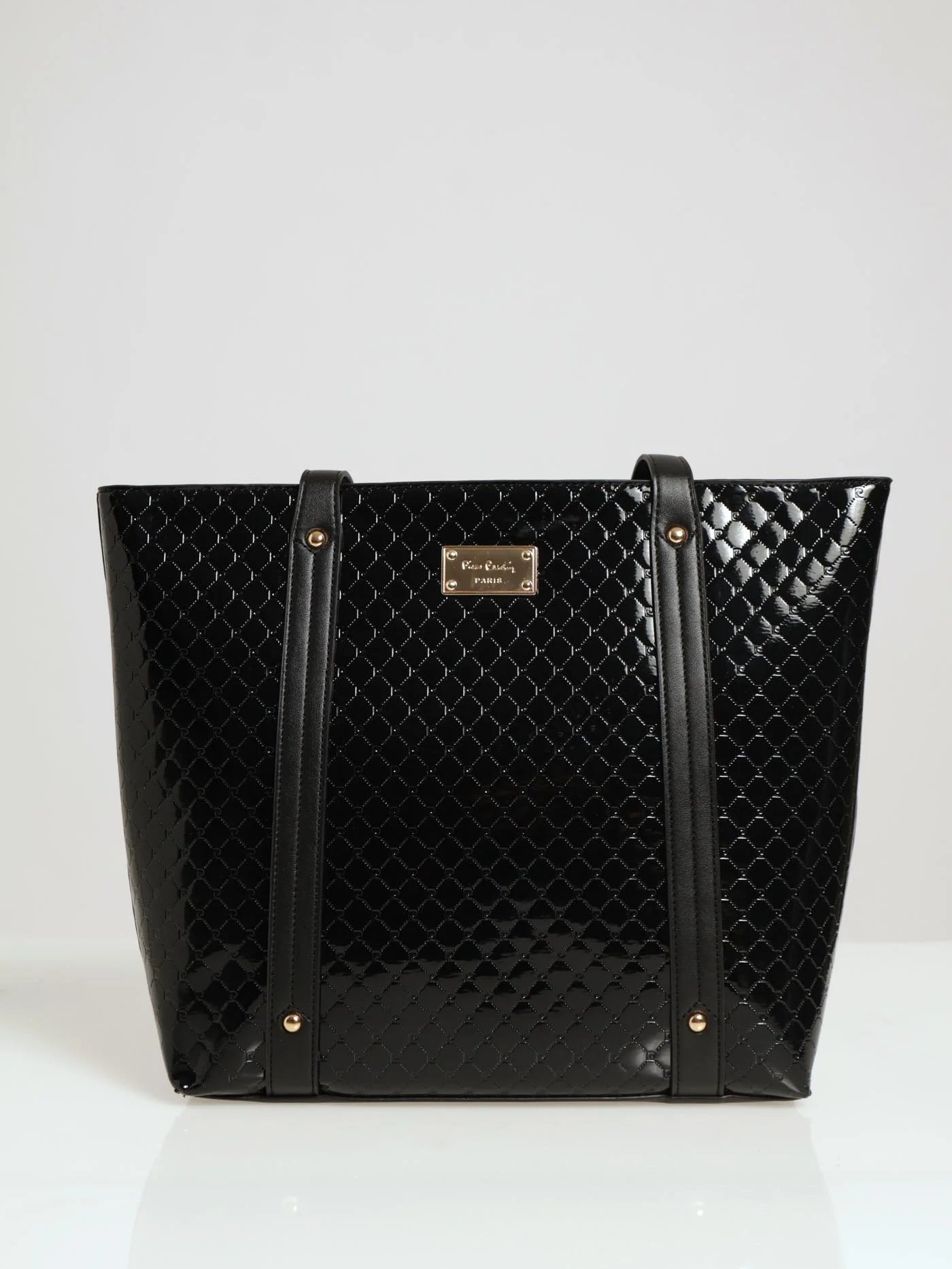 Pierre Cardin Alexa Embossed Patent Tote | Black - KaryKase