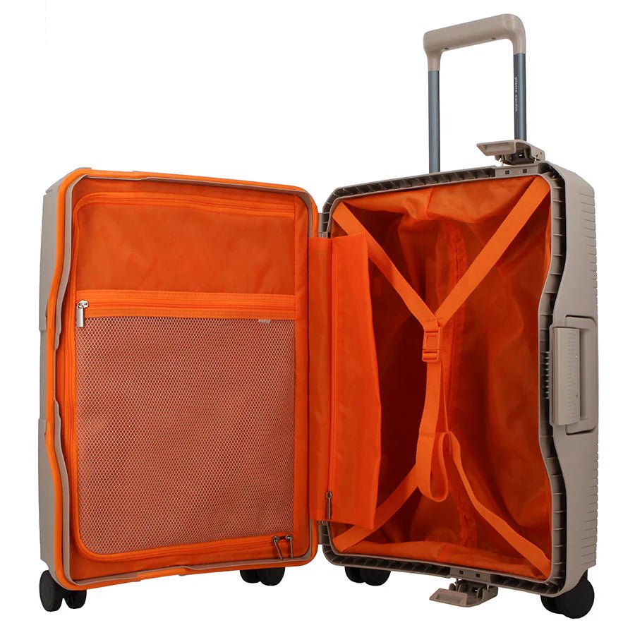 Pierre Cardin Cannes 55cm Cabin Clip Case Spinner | Beige - KaryKase