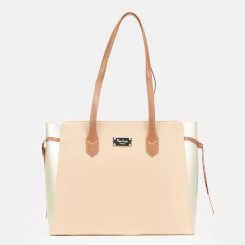 PIERRE CARDIN CHARLIE COLOURBLOCK TOTE | NEUTRAL METALLIC - KaryKase