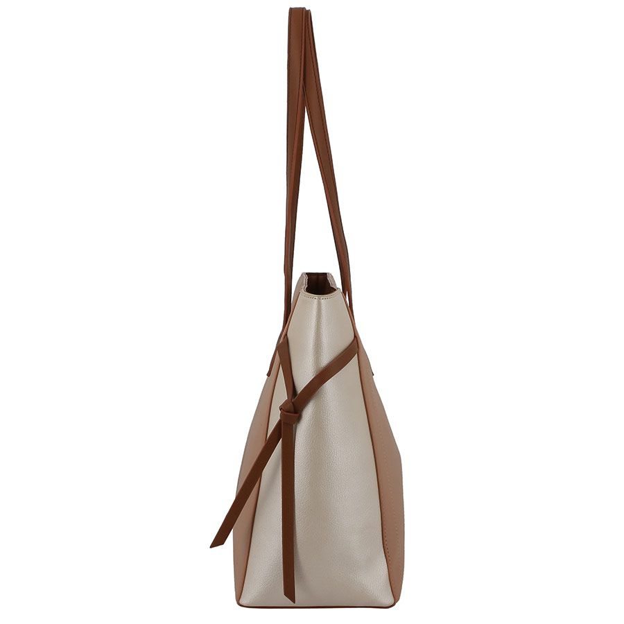 PIERRE CARDIN CHARLIE COLOURBLOCK TOTE | NEUTRAL METALLIC - KaryKase