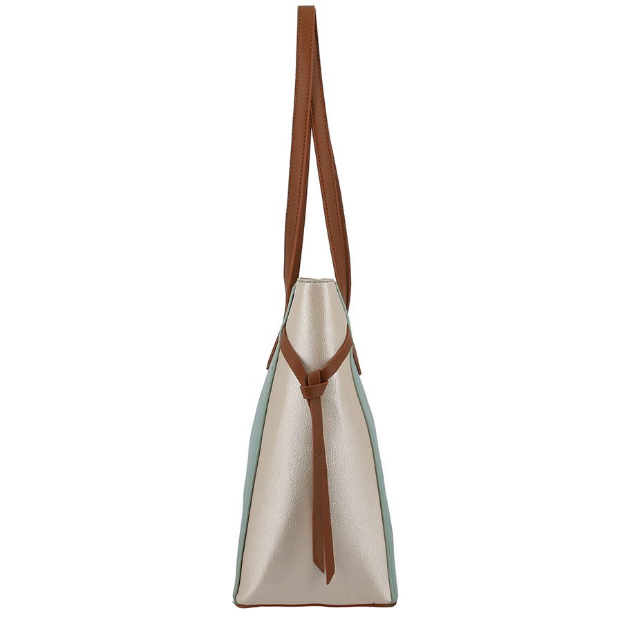 PIERRE CARDIN CHARLIE COLOURBLOCK TOTE | SKY METALLIC - KaryKase