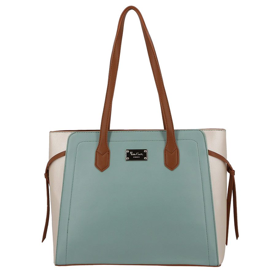 PIERRE CARDIN CHARLIE COLOURBLOCK TOTE | SKY METALLIC - KaryKase