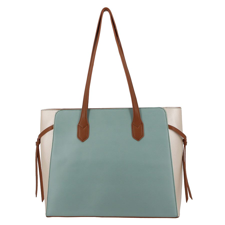 PIERRE CARDIN CHARLIE COLOURBLOCK TOTE | SKY METALLIC - KaryKase