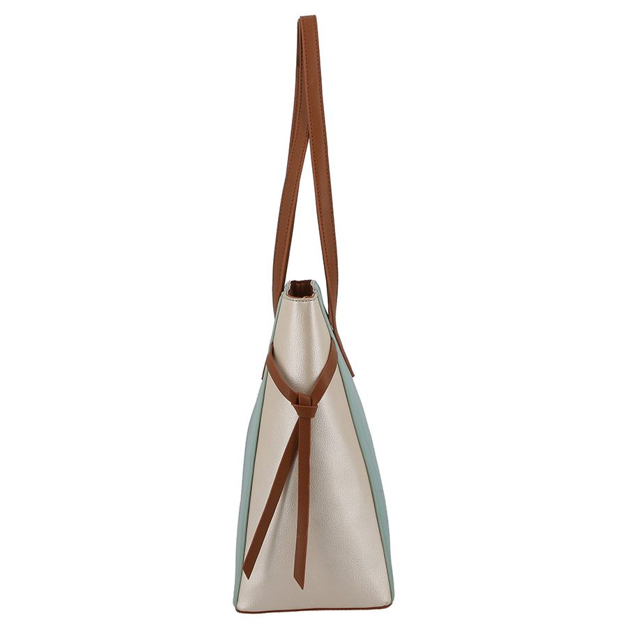 PIERRE CARDIN CHARLIE COLOURBLOCK TOTE | SKY METALLIC - KaryKase