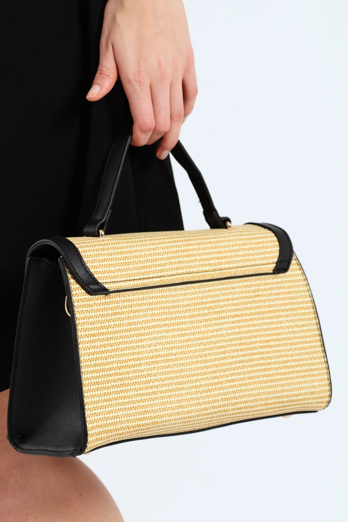 Pierre Cardin Christie Top Handle Handbag | Beige Black - KaryKase