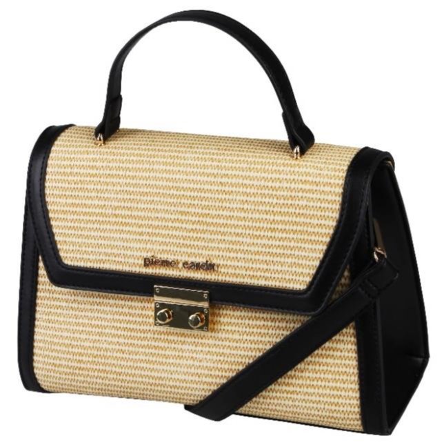 Pierre Cardin Christie Top Handle Handbag | Beige Black - KaryKase