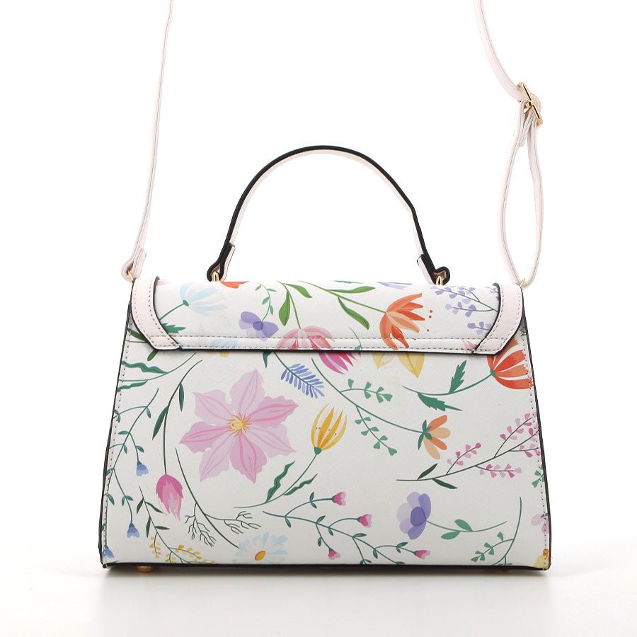 Pierre Cardin Christie Top Handle Handbag | White Floral - KaryKase