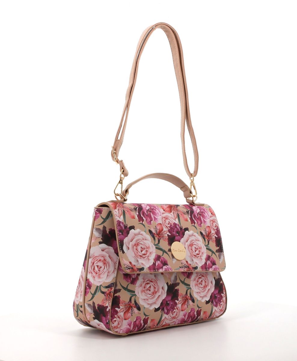 Pierre Cardin Daynah Floral Satchel | Pink Floral - KaryKase