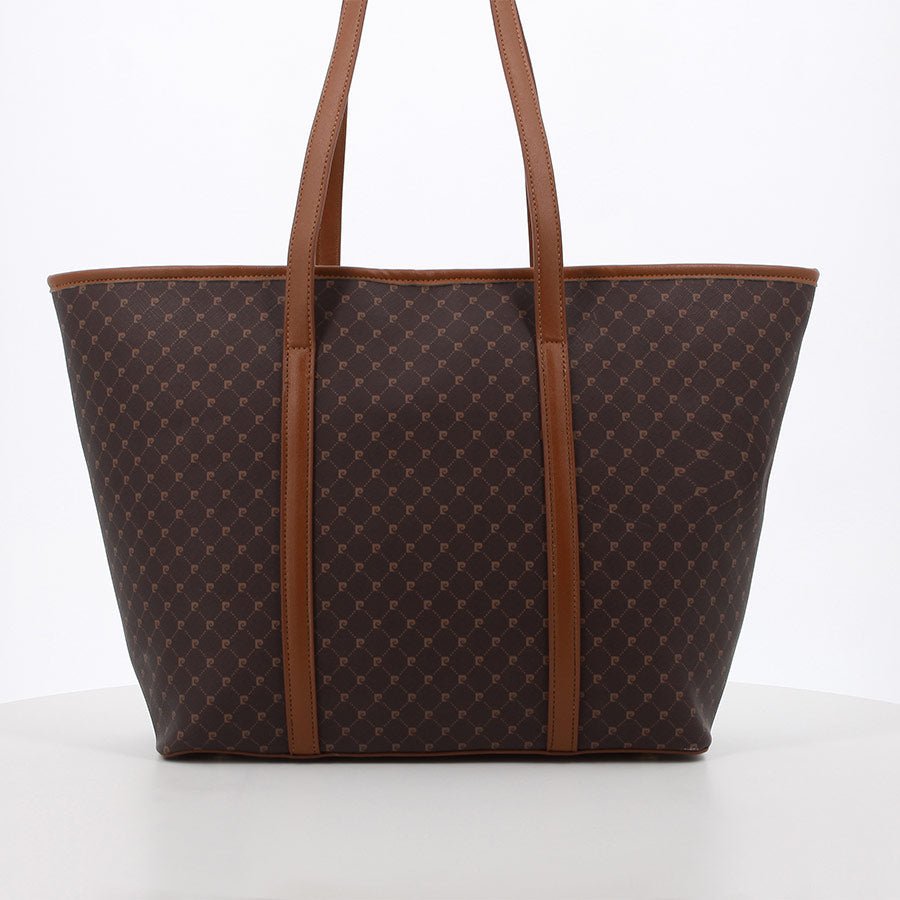 Pierre Cardin Guliana Core Logo Tote Handbag | Brown Tan - KaryKase