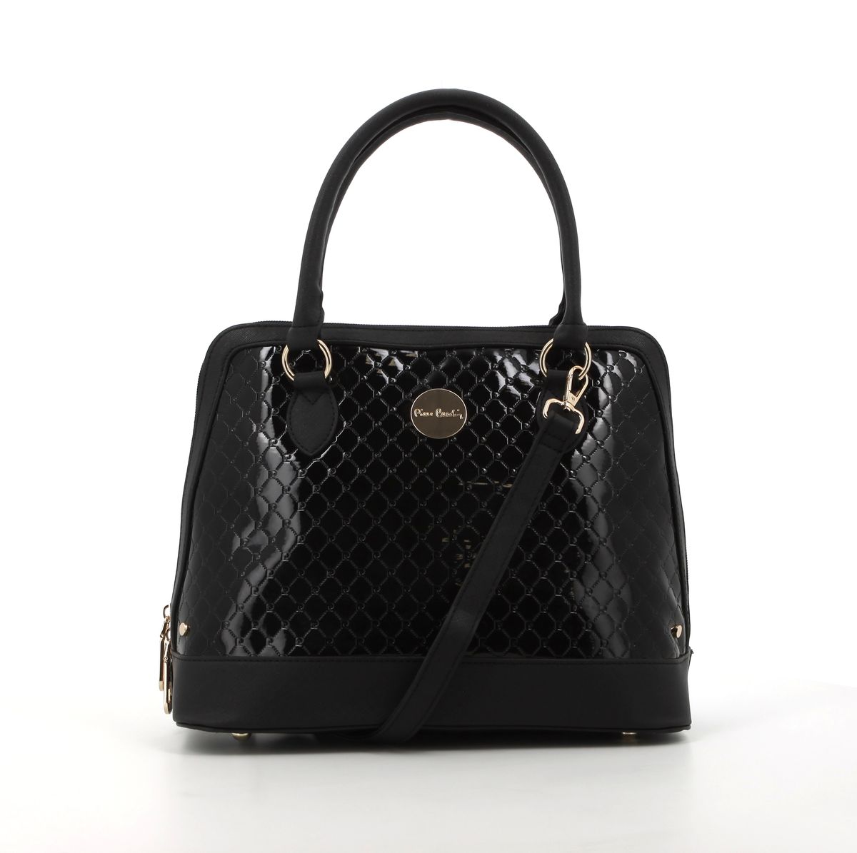 Pierre Cardin Lira Monogram Handbag | Black - KaryKase