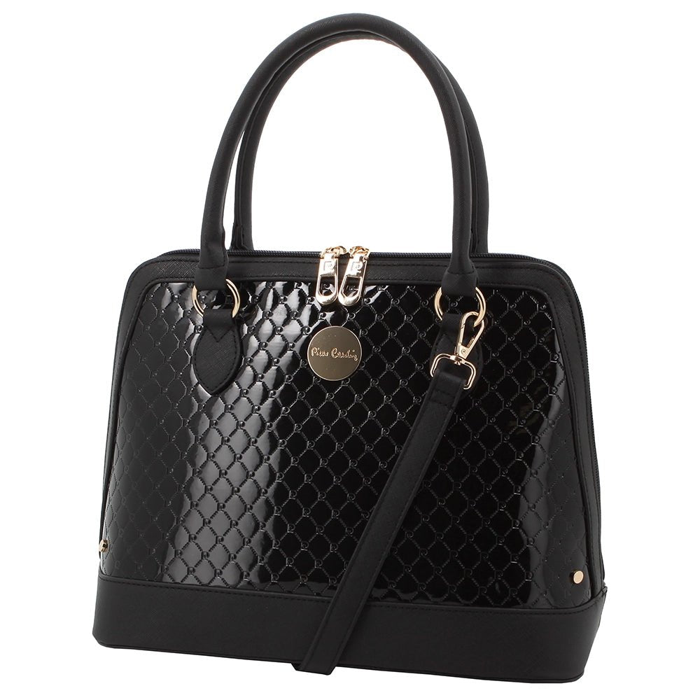 Pierre Cardin Lira Monogram Handbag | Black - KaryKase