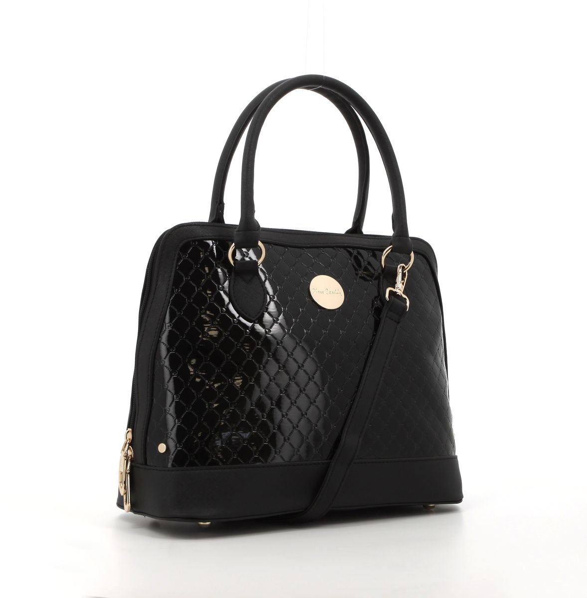 Pierre Cardin Lira Monogram Handbag | Black - KaryKase